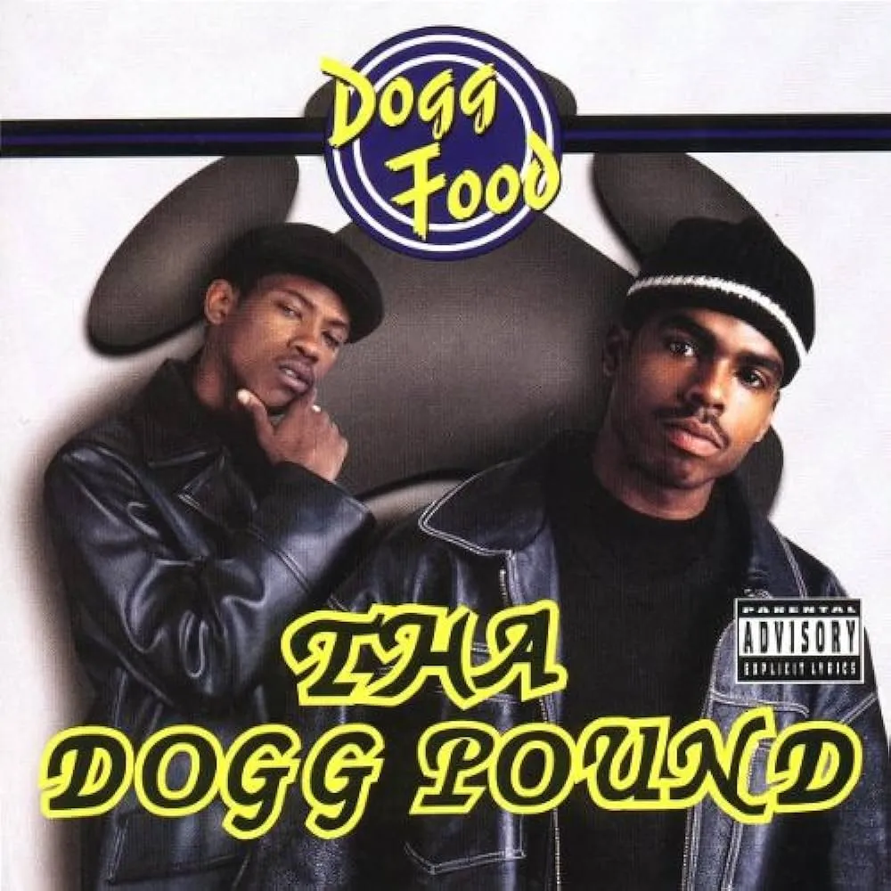 The front cover of the album "Dogg Food" by duo Tha Dogg Pound